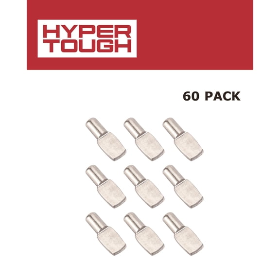 Hyper Tough 5mm Shelf Pin, Satin Nickel, 60 Pack