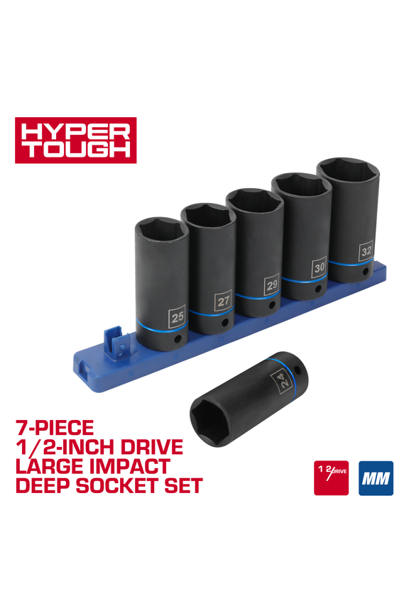 1/2 in Drive Metric Large Impact Deep Socket Set, 7 Pieces