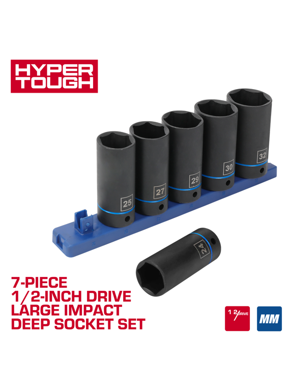 1/2 in Drive Metric Large Impact Deep Socket Set, 7 Pieces