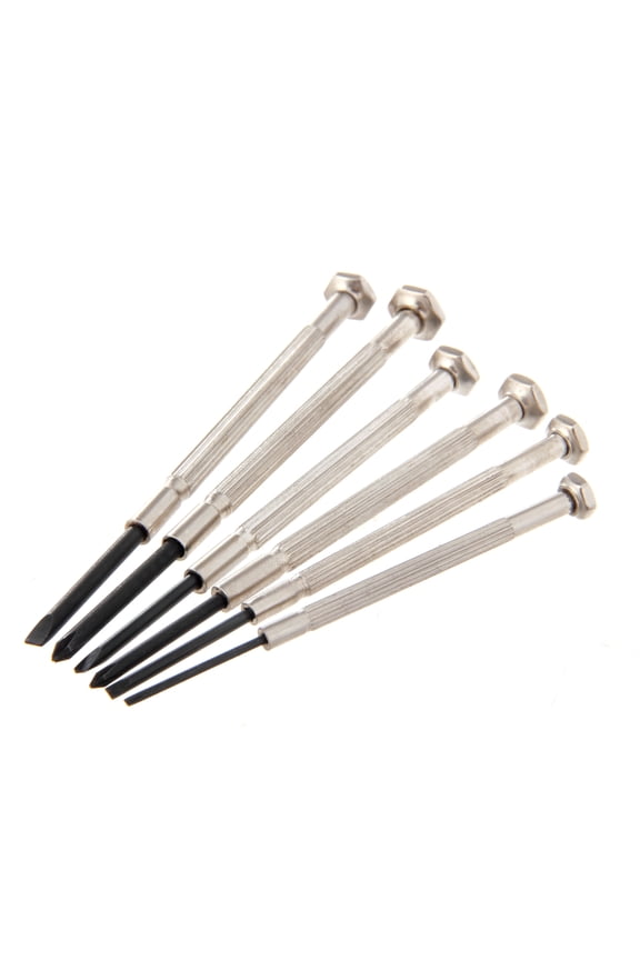 6 Piece Precision Philips and Slotted Screwdriver Set 8TS0081R, Steel