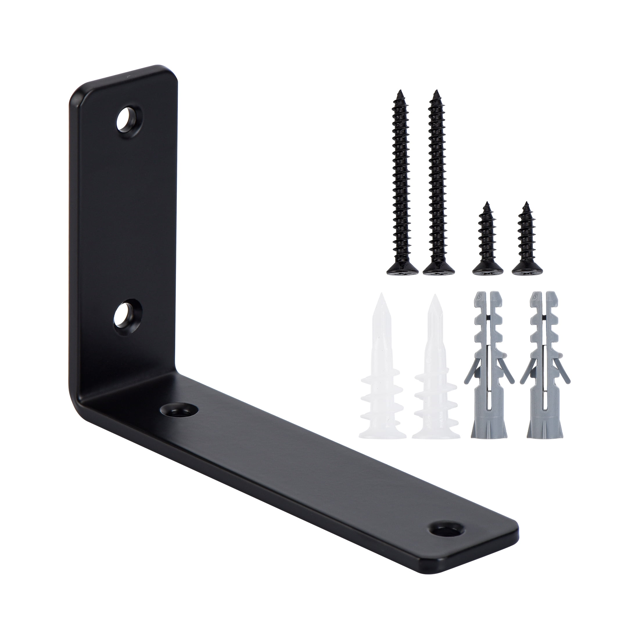 HT 6" x 4" Black L Shelf Bracket with Sturdy Support