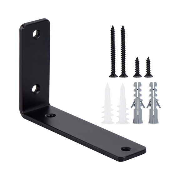 HT 6" x 4" Black L Shelf Bracket with Sturdy Support