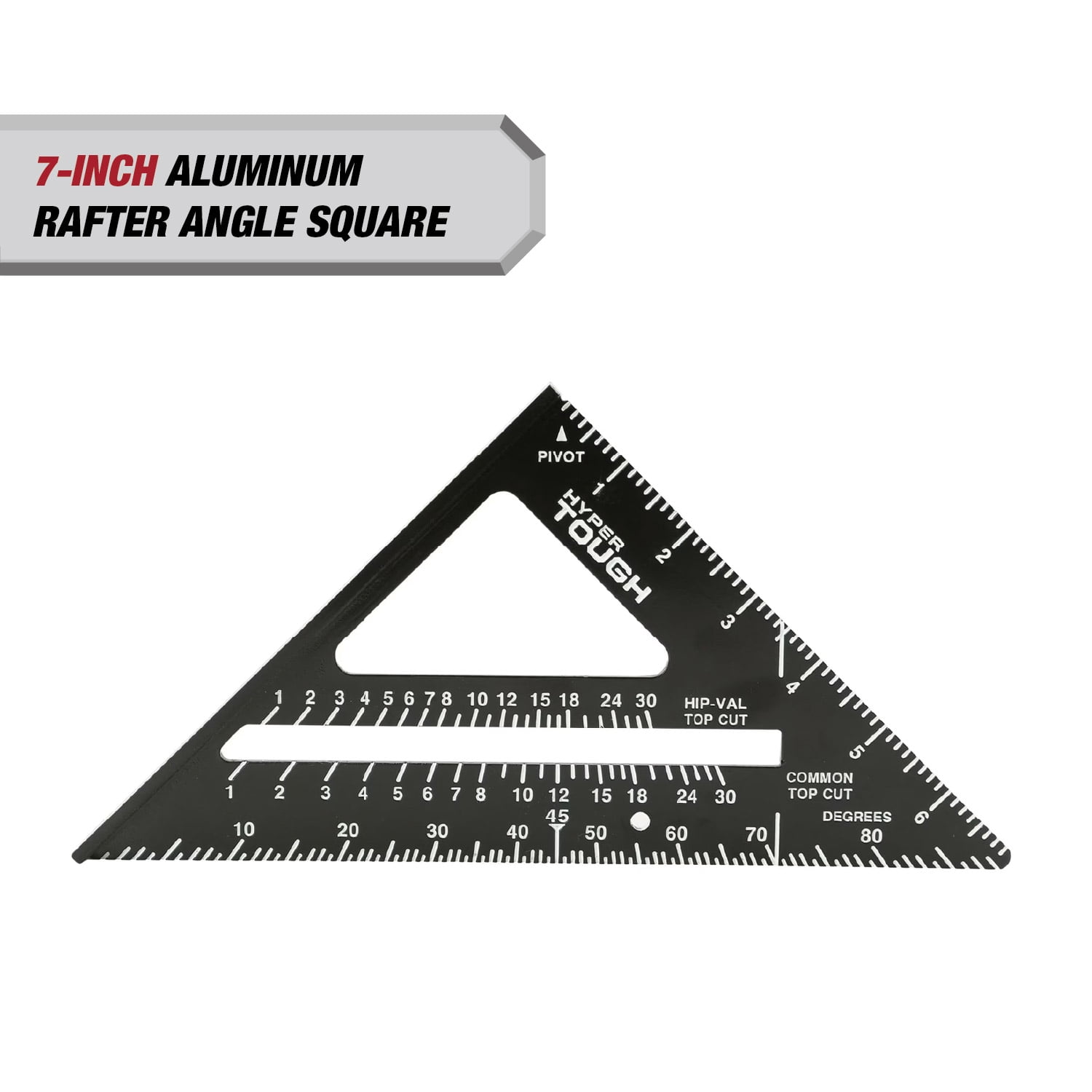 Hyper Tough 7-Inch Aluminum Rafter Angle Square, Black