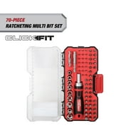 Hyper Tough 70-Piece Ratcheting Handle with Bits and Sockets in Click Fit Case