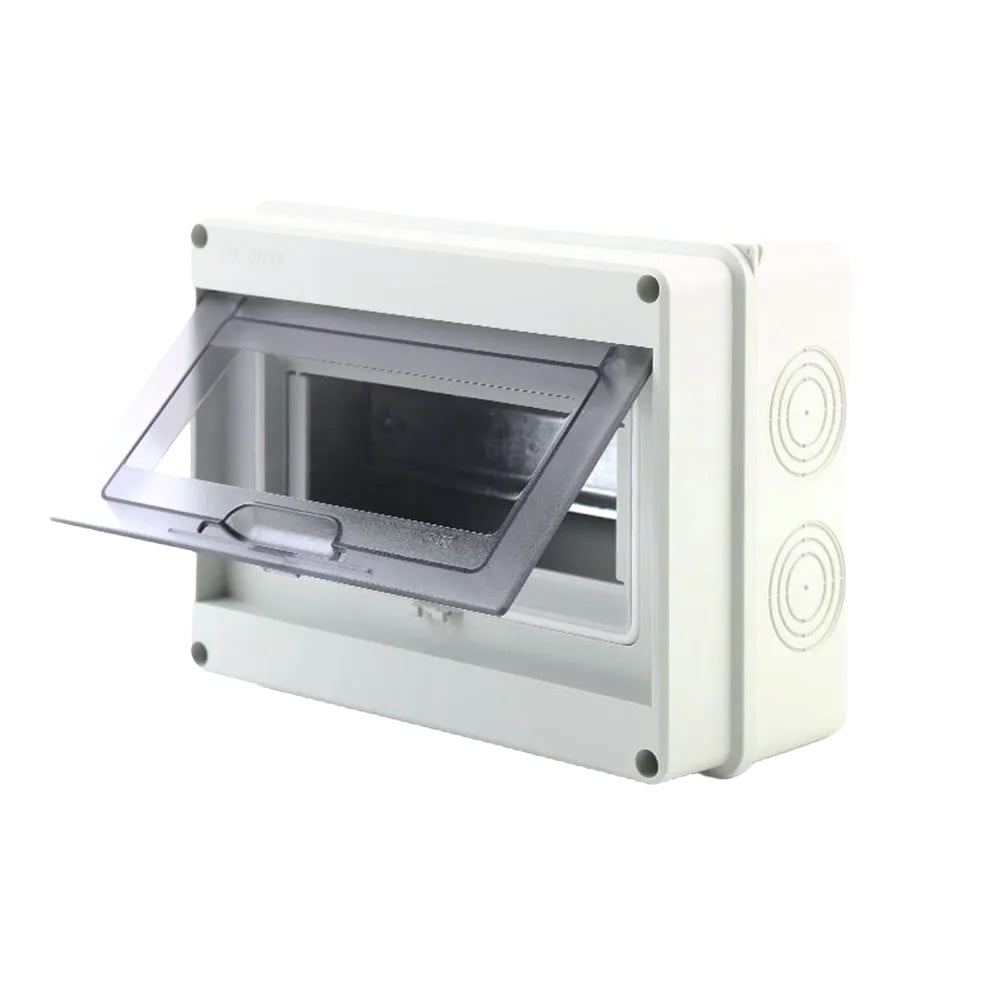 HT-8 ABS Plastic Waterproof Distribution Box 8 Circuit IP65 Rated Electrical Panel for Indoor Outdoor Use 192x145x90mm Wall Mount