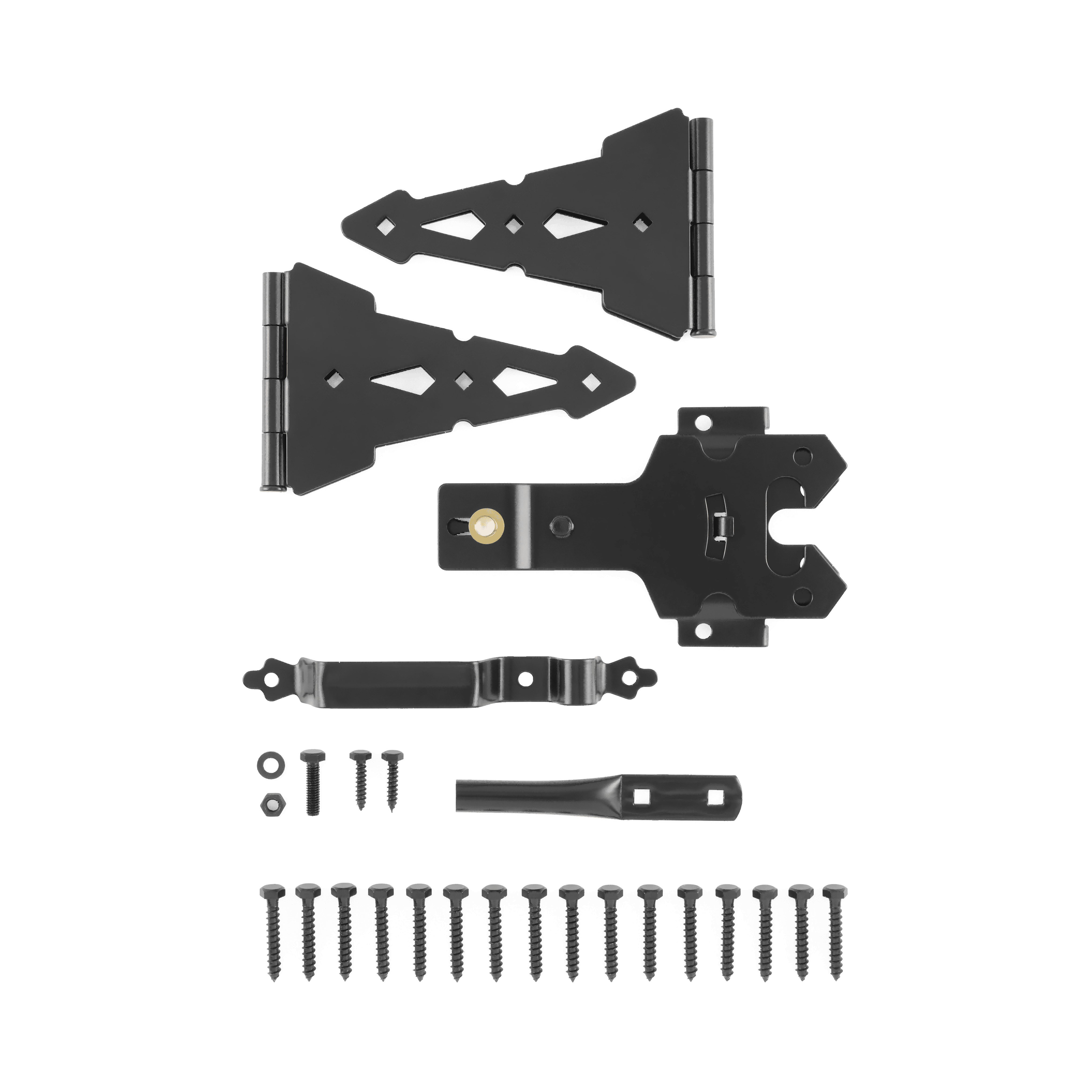 Hyper Tough 8 inch Black Deluxe Steel Latch Gate Kit,Mounting Hardware Included