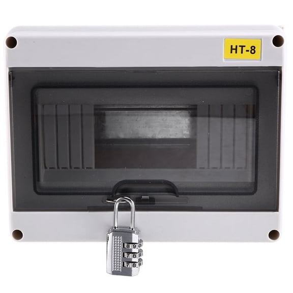HT-8 IP65 ABS Outdoor MCB Breaker Box with Lockable Cover, Waterproof Circuit Enclosure for Power and Lighting