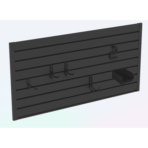 Hyper Tough 8-Piece Slatwall Garage Storage Kit, 48” x 12”, Wall Organizer Panels with Hooks and Bins