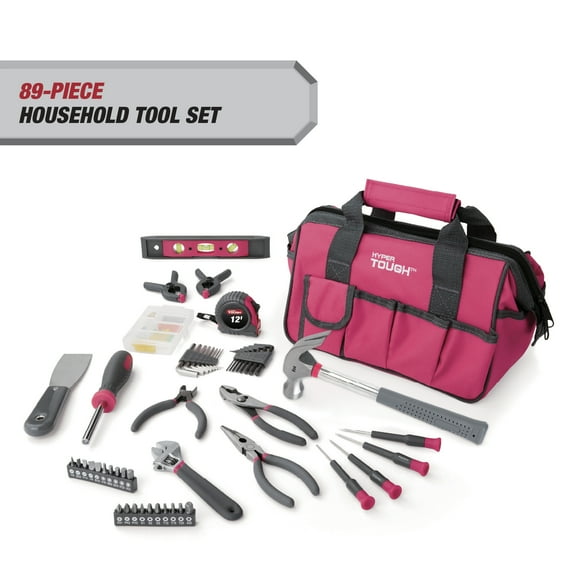 Hyper Tough 89-Piece Pink Household Tool Set