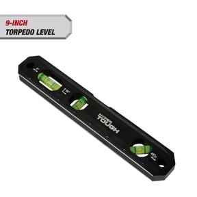 Hyper Tough 9-inch 3 Vial Solid Aluminum Torpedo Level