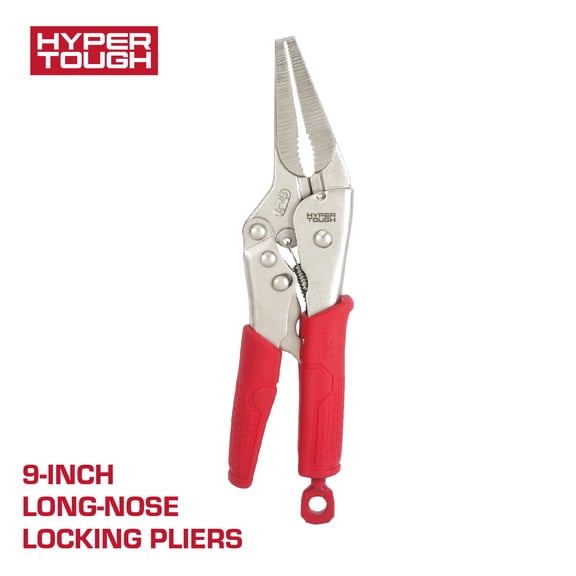 Hyper Tough 9-inch Long-Nose Locking Pliers with Triggerless Release