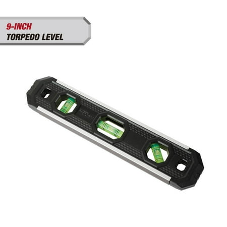 Hyper Tough 9-inch 3 Vial Magnetic Edge Torpedo Level
