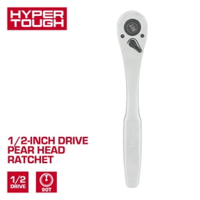 Hyper Tough 1/2-inch Drive Pear Head Ratchet, 90 Tooth