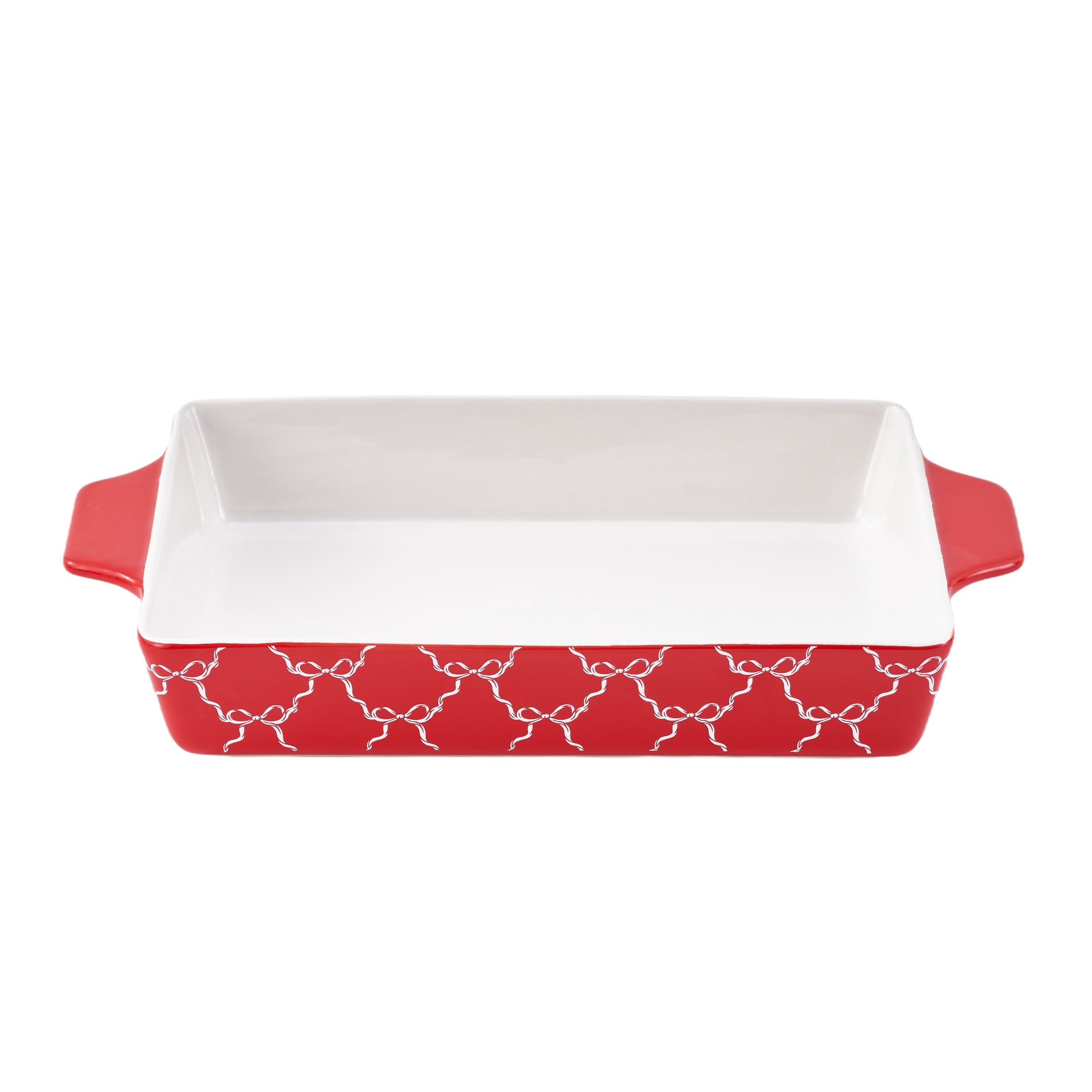 Holiday Time 9" x 13" Bow Stoneware Bake & Serve Dish, Bakeware