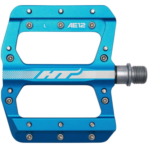 HT AE12 BMX Platform Pedals 9/16" Aluminum Body 20 Replaceable Pins Marine Blue