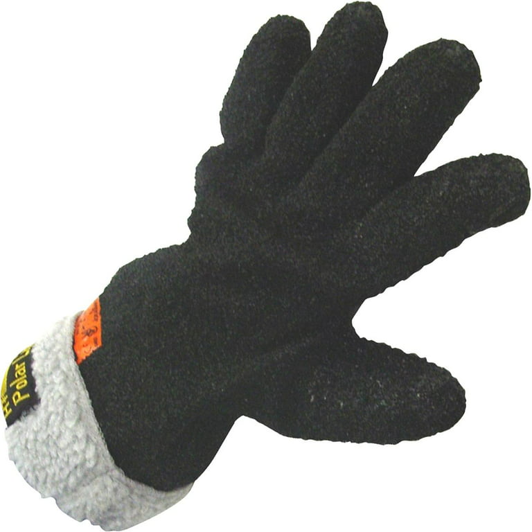 HT Alaskan Polar Ice Fishing Fleece Lined Gloves, Waterproof, Large, Black  