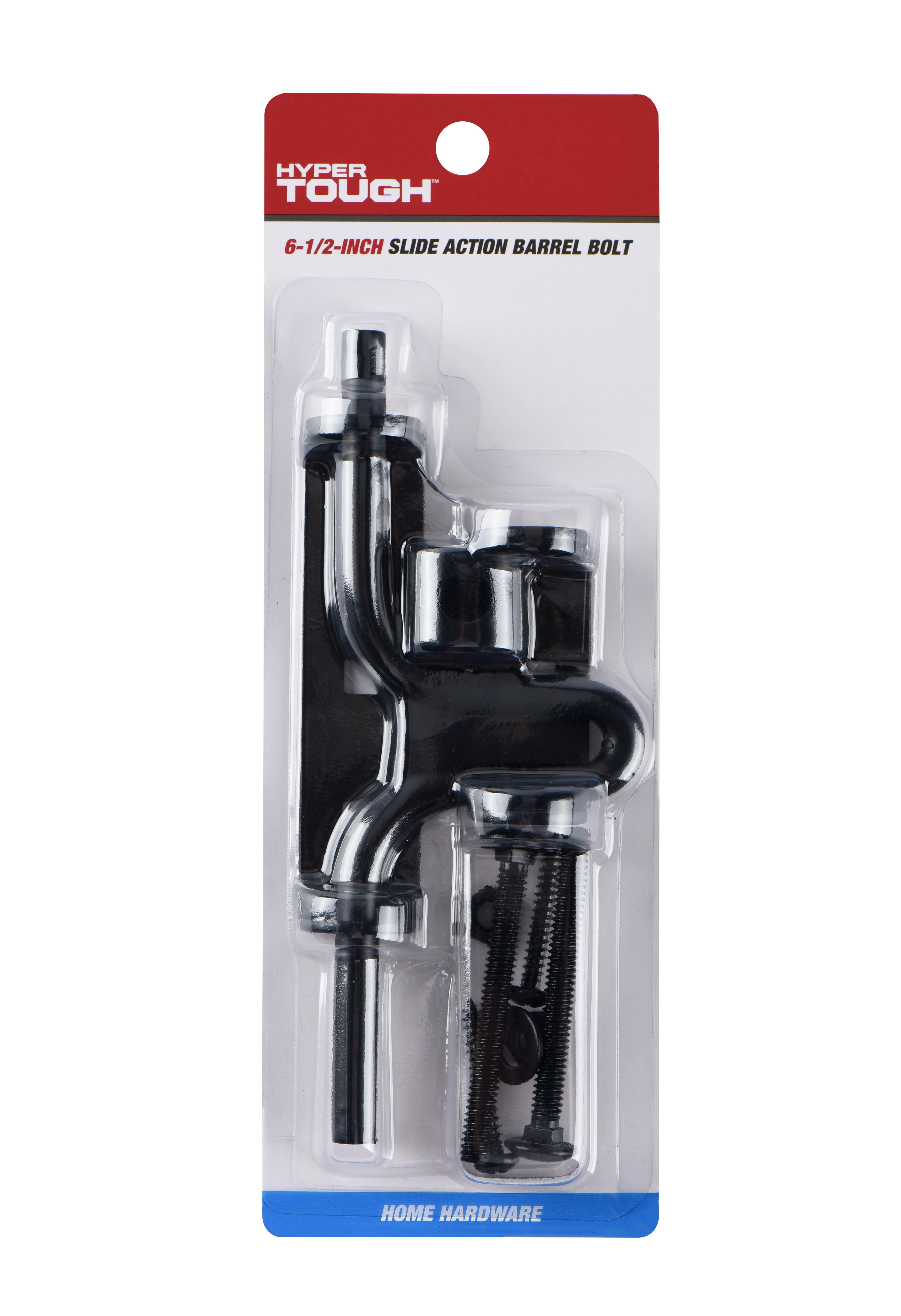 Hyper Tough 6-1/2 in Slide Action Barrel Bolt, Steel, Black