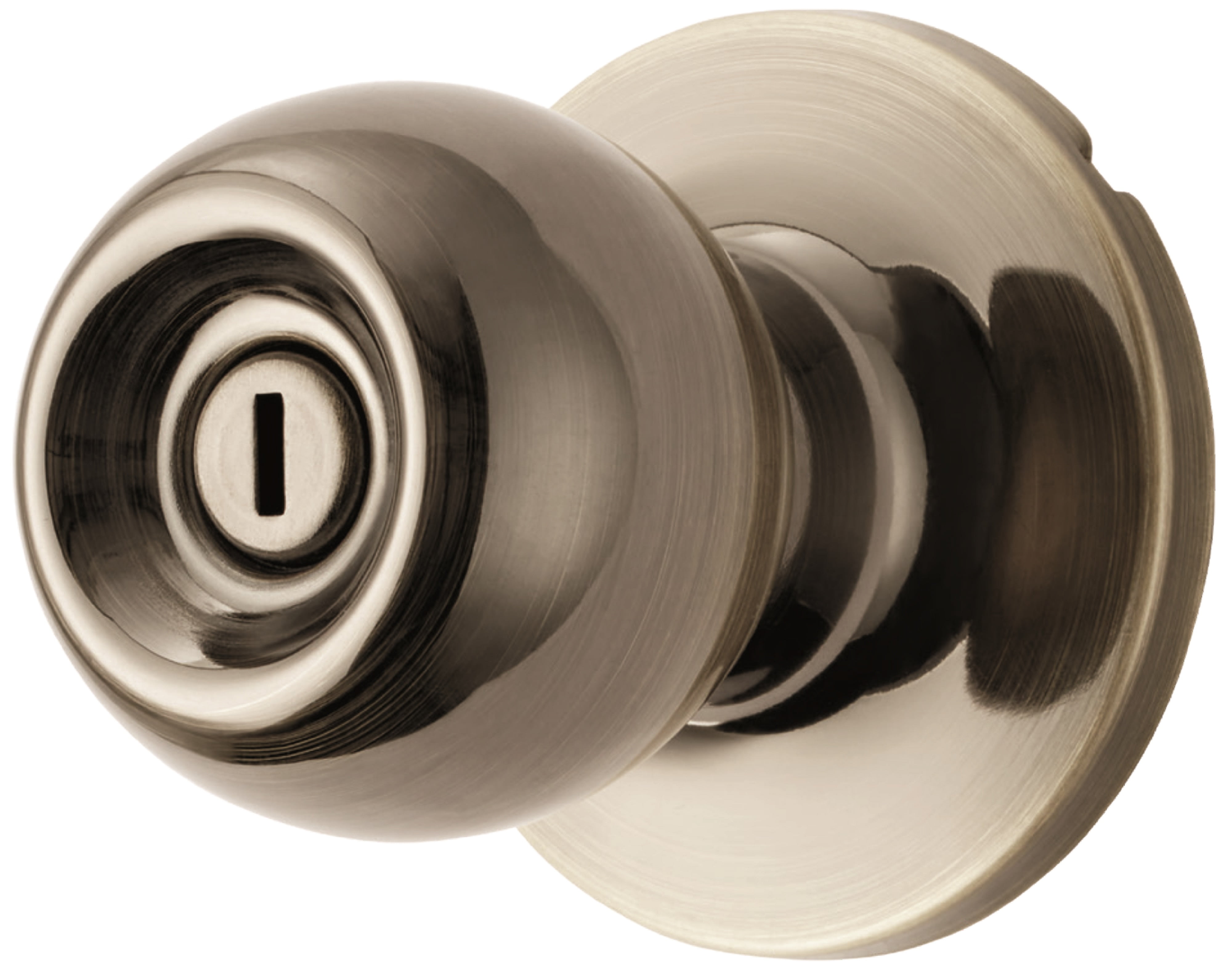 Hyper Tough Privacy Bed and Bath Doorknob Antique Brass Finish