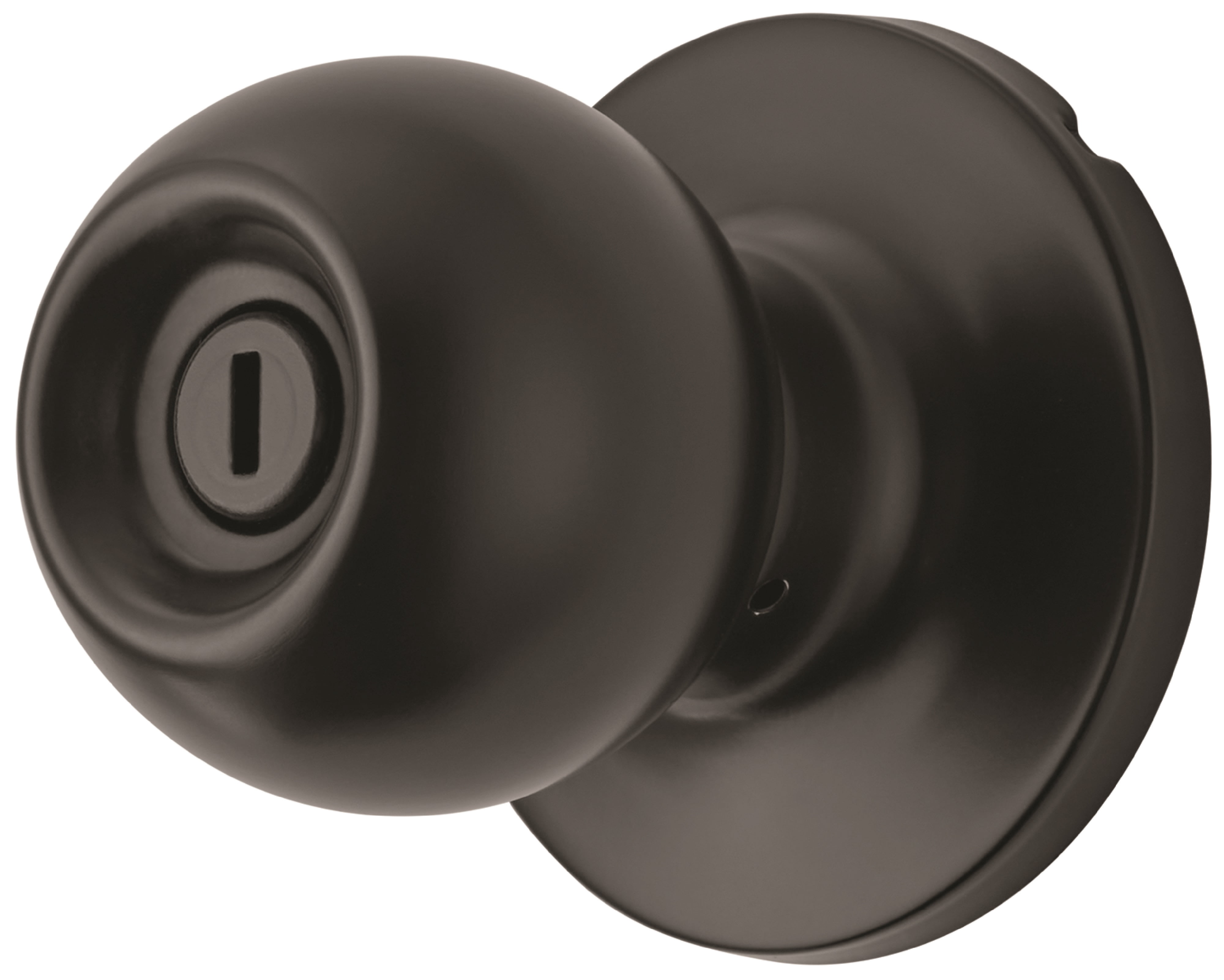 Hyper Tough Interior Locking Ball Privacy Bed and Bath Doorknob Matte Black Finish