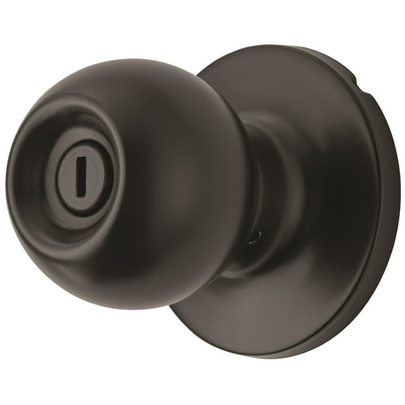 Hyper Tough Interior Locking Ball Privacy Bed and Bath Doorknob Matte Black Finish