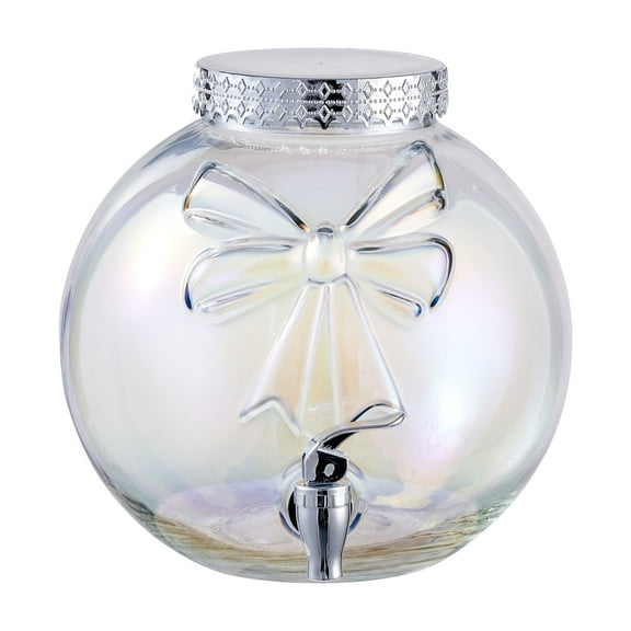 Ornament Dispenser Clear Iridescent Glass 1.5 Gallon Holiday Time