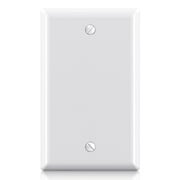 Hyper Tough Blank Outlet Wallplate, Covers Unused Electrical Boxes, Impact Resistant, Glossy Finish, White