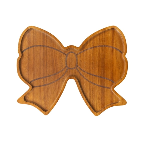 Holiday Time Acacia Wood Bow Charcuterie Board, 12.99 IN W x 10.5 IN D  x 0.78 IN H, Kitchen