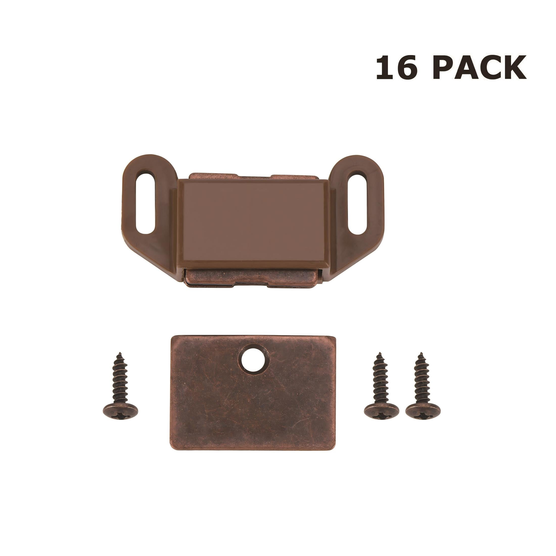 Hyper Tough Magnetic Door Catch, Brown, 16 Pack - Durable and Easy to Install