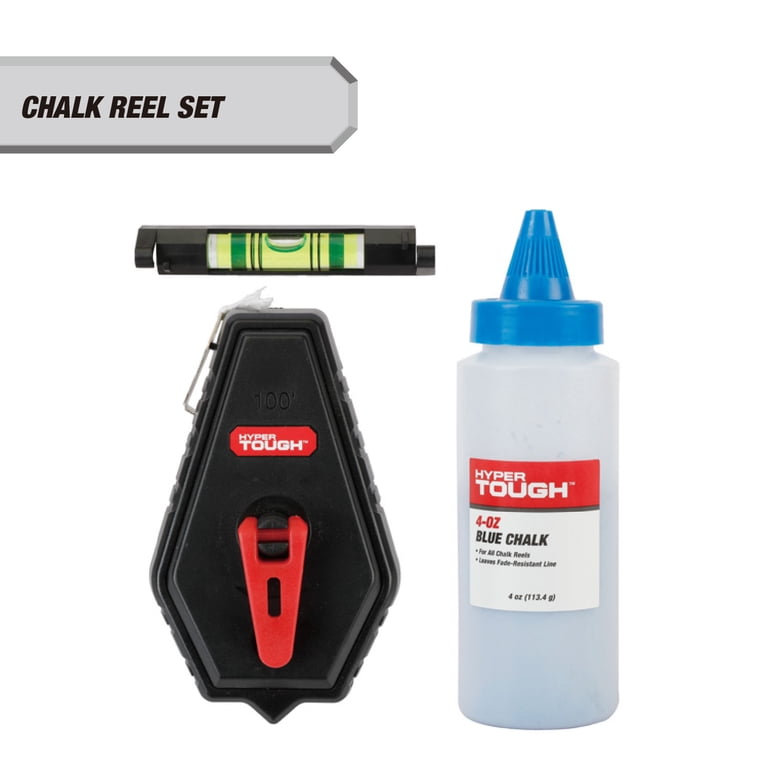 Hyper Tough 8 ounce Blue Chalk Line and 100-foot Reel Set