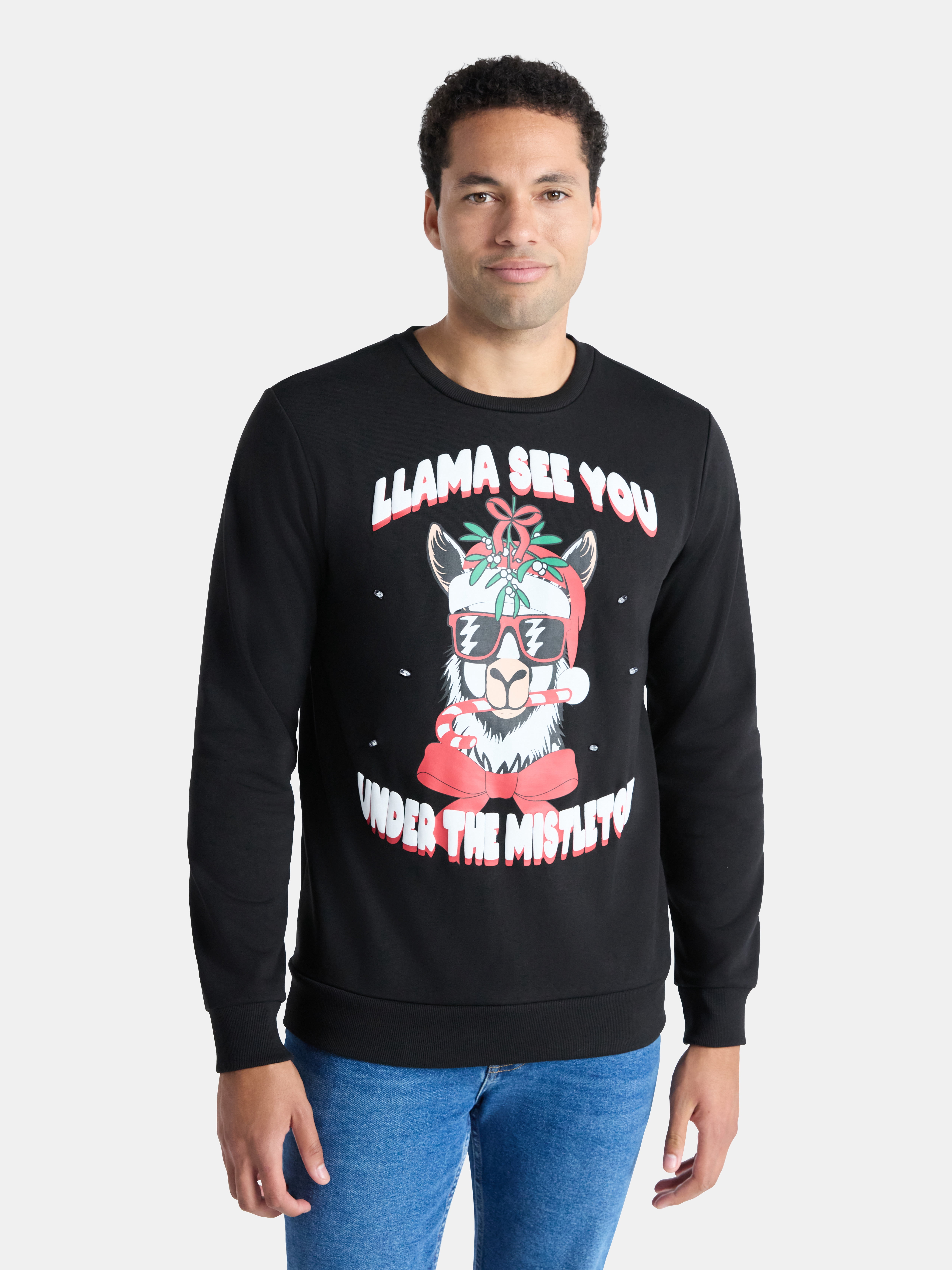 Men's Christmas Light Up Graphic Sweatshirt from Holiday Time, Sizes XS-3XL