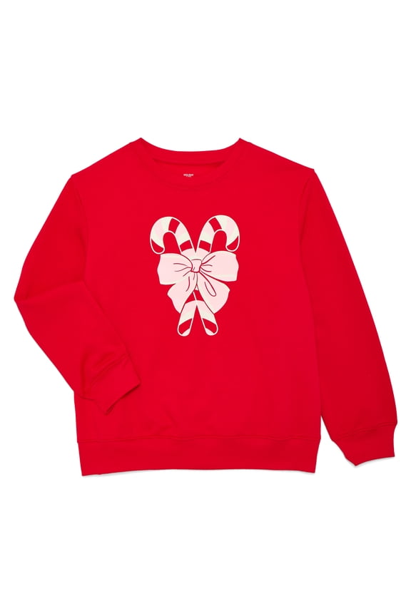 Girls Christmas Fleece Graphic Sweatshirt, Sizes 4-18