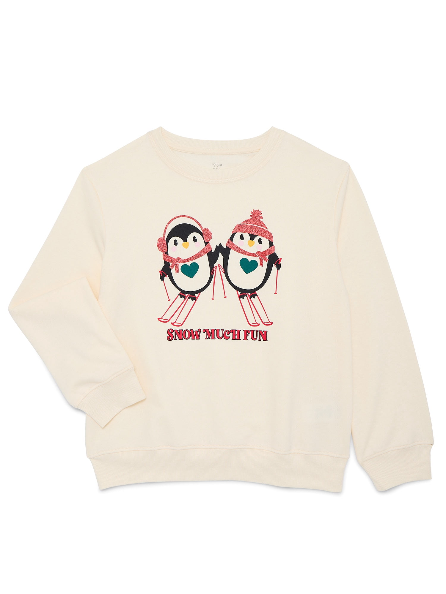 Holiday Time Girls Christmas Fleece Graphic Sweatshirt, Sizes 4-18