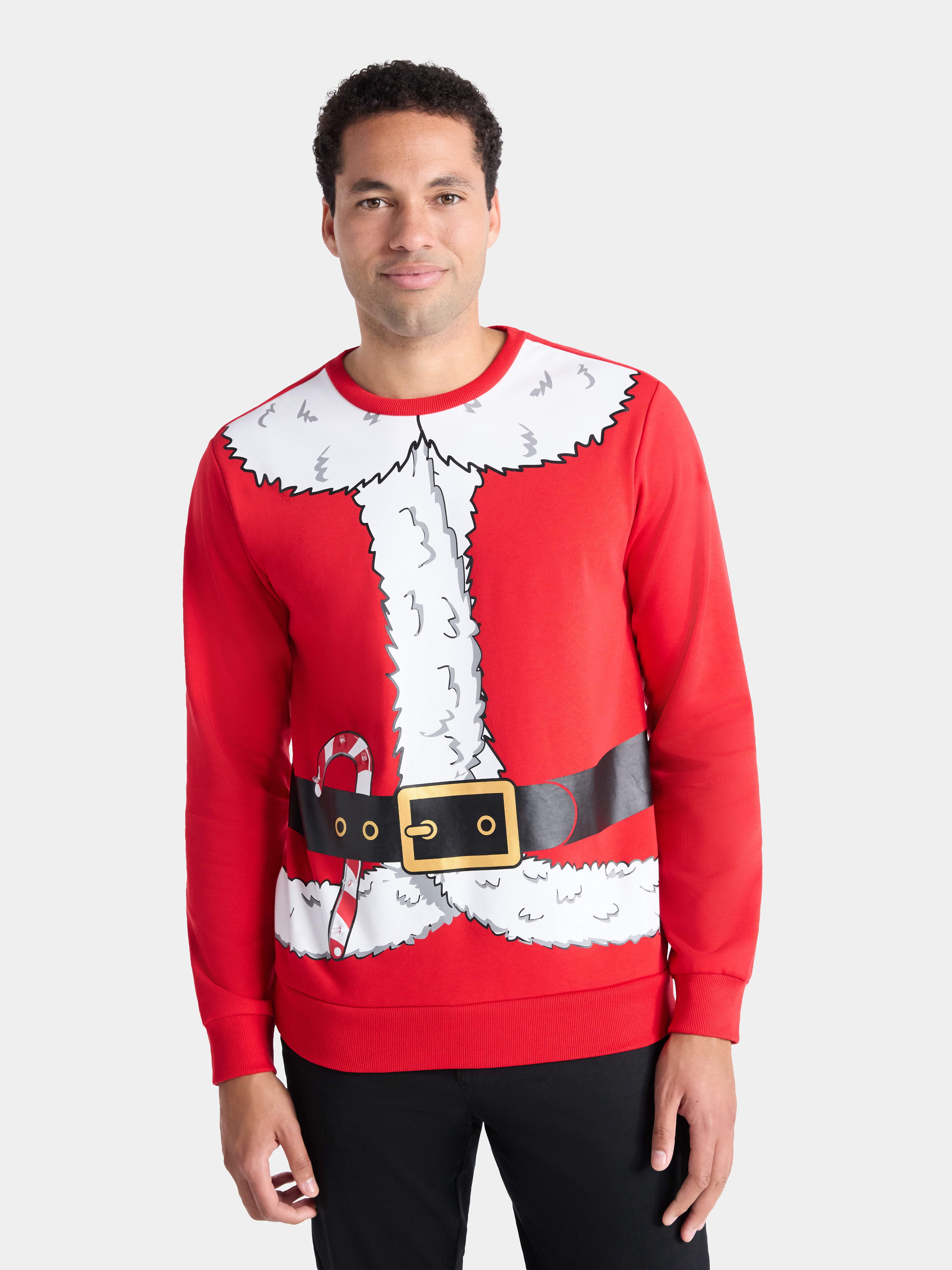 Men's Christmas Santa Suit Graphic Sweatshirt from Holiday Time, Sizes XS-3XL
