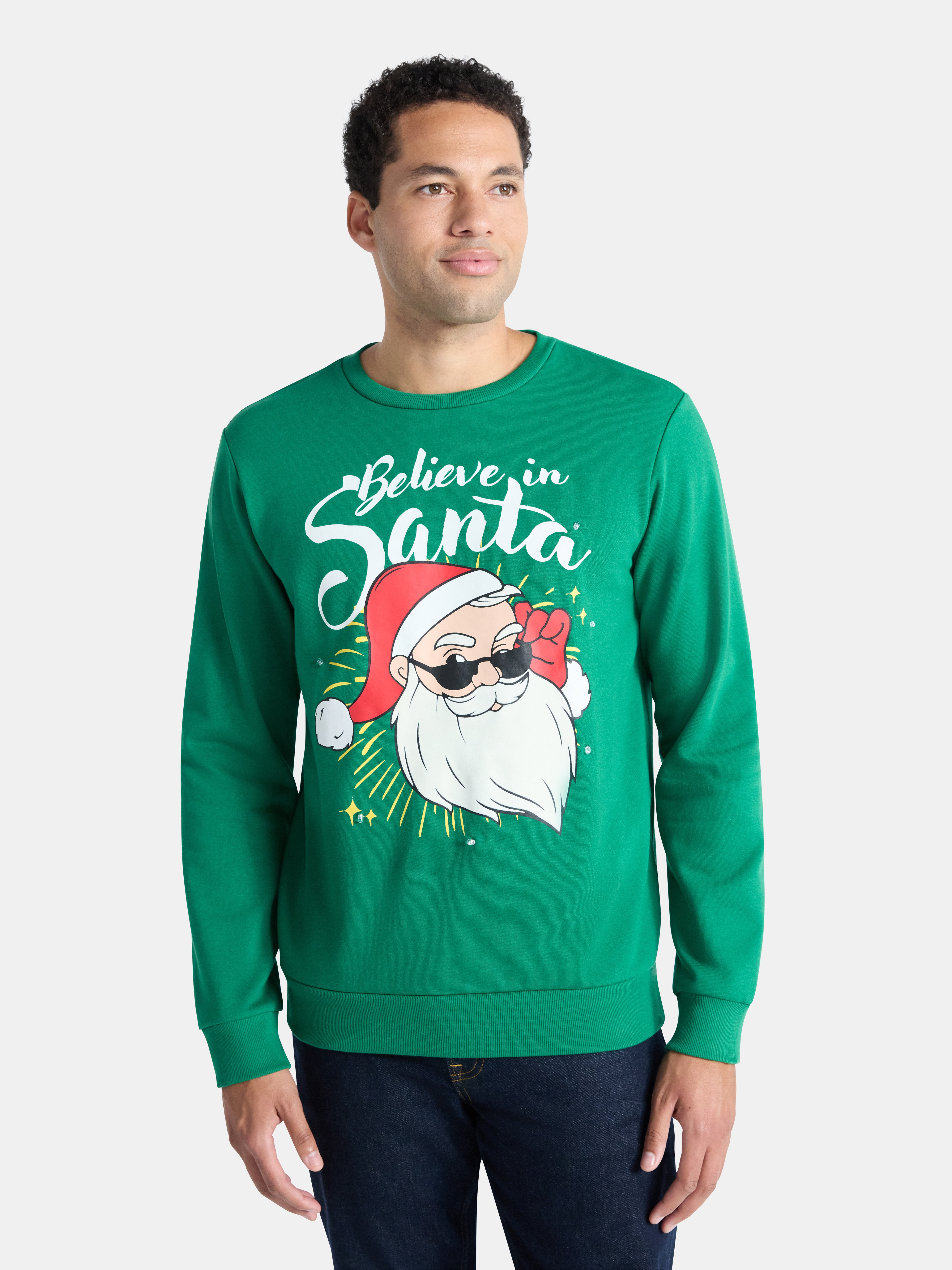 Men's Christmas Light Up Graphic Sweatshirt from Holiday Time, Sizes XS-3XL