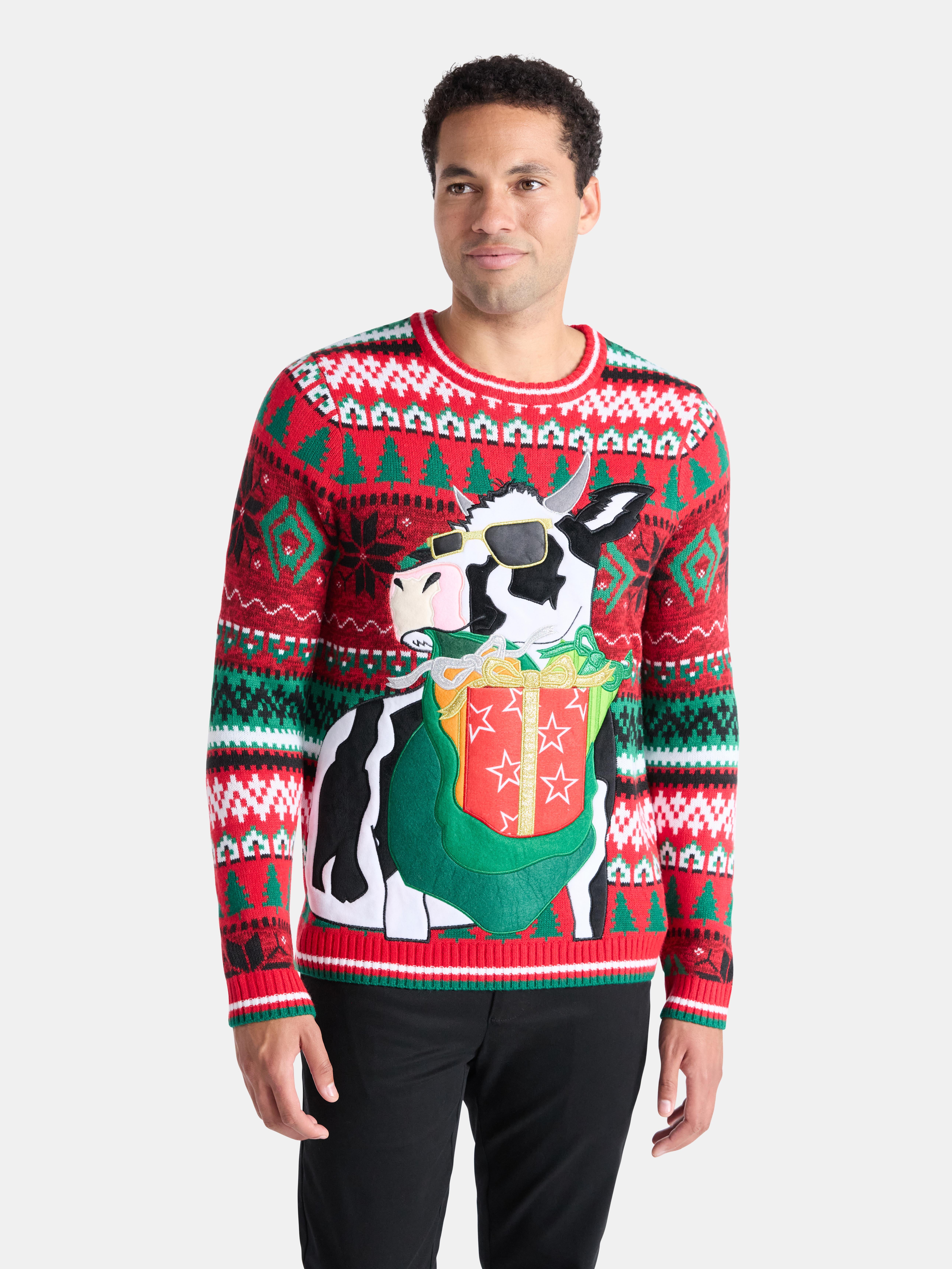 Logo Christmas Knitted Sweater, Male, Medium, Multi-colour main image 0