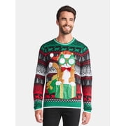 Men's Christmas Sweater Ugly Christmas Sweater with Drink Pocket from Holiday Time, Sizes XS-3XL