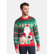Men's Christmas Sweater Ugly Christmas Sweater with Drink Pocket from Holiday Time, Sizes XS-3XL