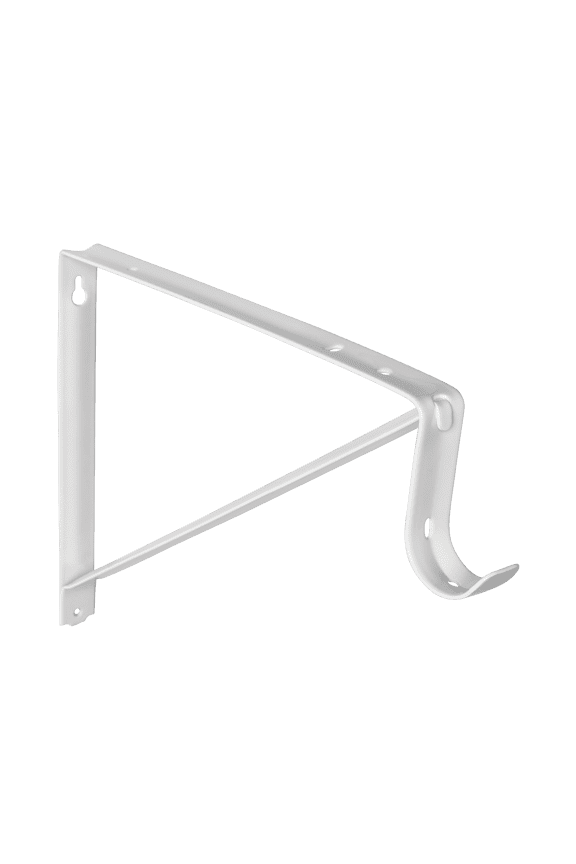 12 inch Closet Rod Bracket White(Actual Use Length 9.3 inch x 12.8 inch)