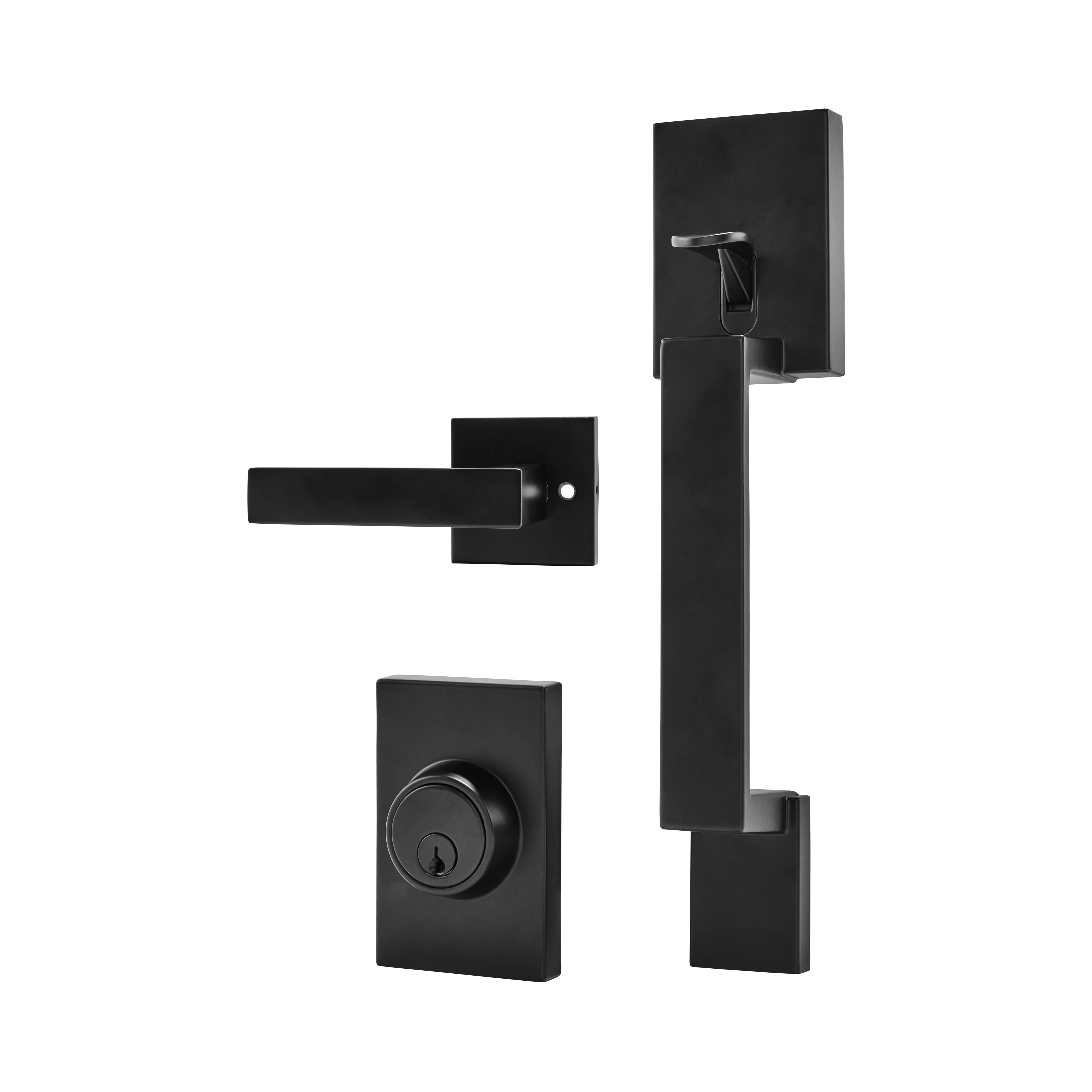 Hyper Tough Front Door Handle and Deadbolt Set with Reversible Interior Lever Matte Black Finish