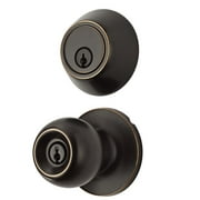 Hyper Tough Keyed Entry Ball Doorknob Lock and Single Cylinder Deadbolt Oil Rubbed Bronze Finish Combo Pack