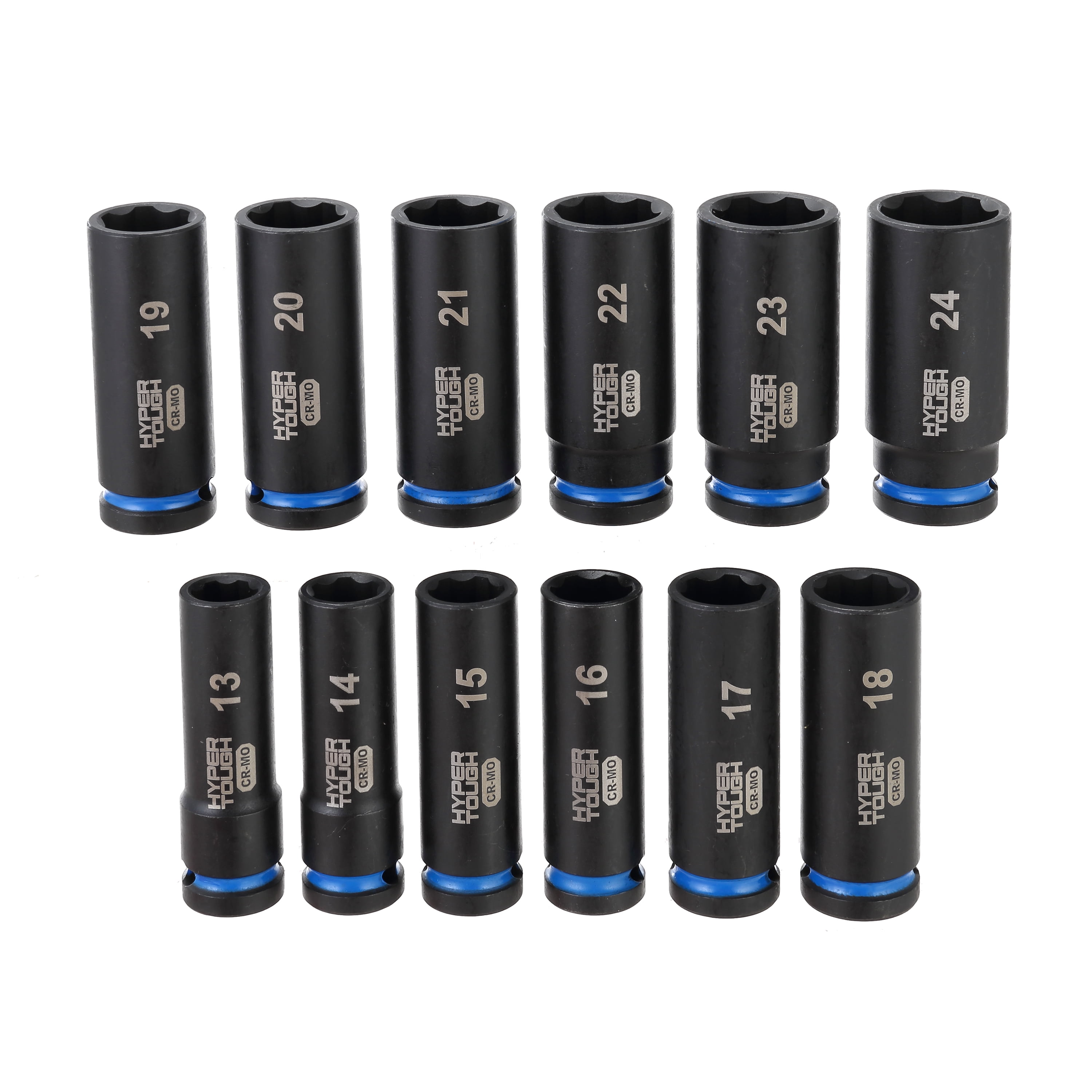 Hyper Tough 12Inch Drive Impact Deep Socket Set, Metric, 1