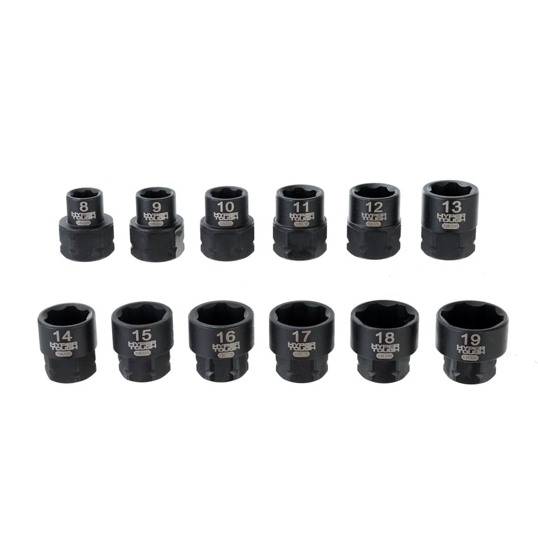 Hyper Tough 3/8-Inch Drive Nano Low-Profile 12-Piece Metric Socket