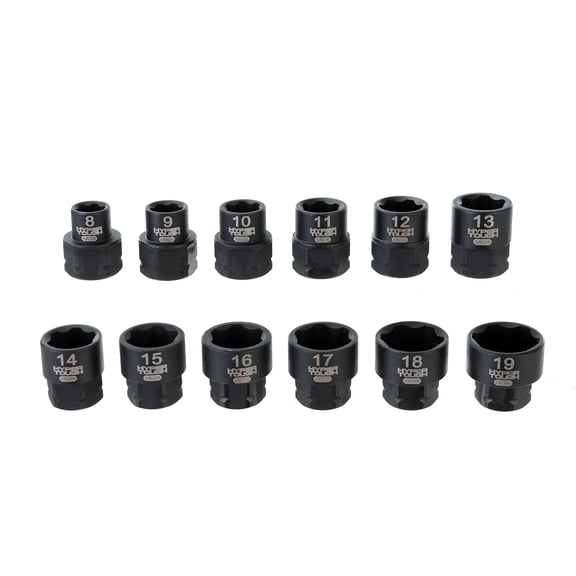 Hyper Tough 3/8-Inch Drive Nano Low-Profile 12-Piece Metric Socket Set