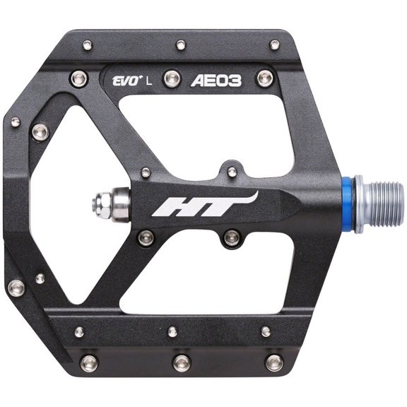 HT Components AE03 EVO+ Platform Pedals Aluminum Body 9/16" Black