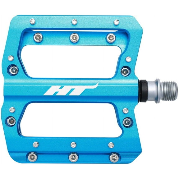 HT Components, AN14A, Nano, Platform Pedals, Body: Aluminum, Spindle: Cr-Mo, 9/16'', Blue, Pair