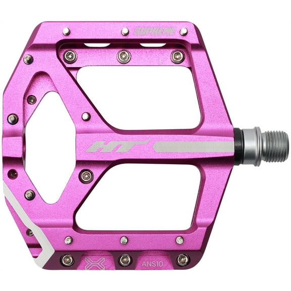 HT ANS10 Platform Pedals 9/16" Chromoly Axle Alloy Body Adjustsable Pins Purple