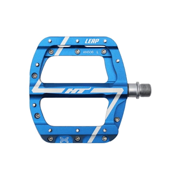 HT Leap ANS08 Platform Pedals 9/16" Aluminum Body 18 Adjustable Pins Royal Blue