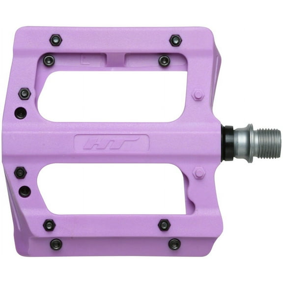 HT PA12A Platform Pedals 9/16" Nylon Reinforced Body 12 Adjustable Pins Purple