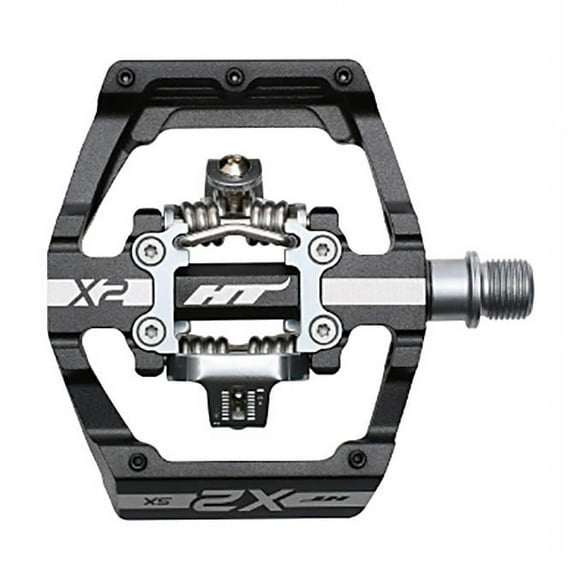 HT Components X2-SX BMX-SX Pedals, Body: Aluminum, Spindle: Cr-Mo, 9/16'', Black, Pair
