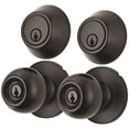 thumbnail image 1 of Hyper Tough 2-Pack Keyed Entry Doorknobs and Deadbolts in Matte Black Finish, 1 of 13